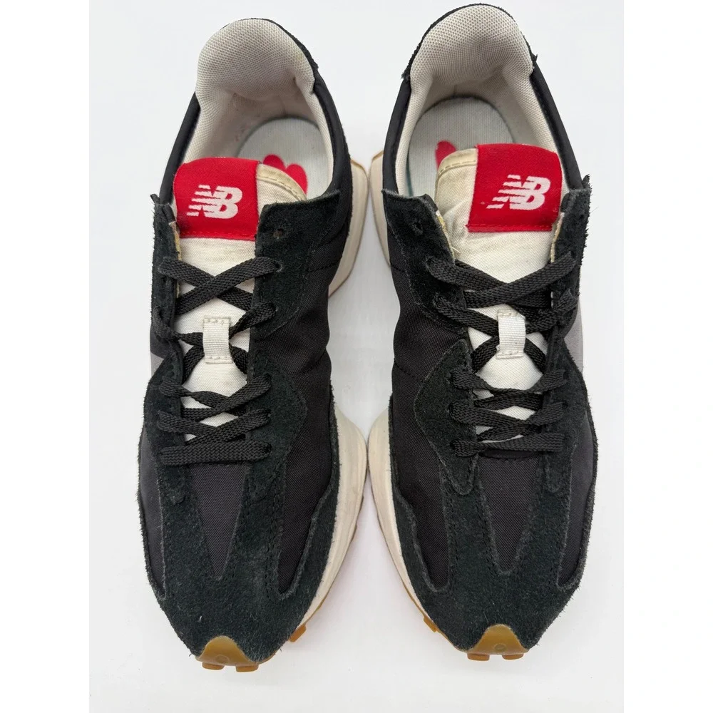 New Balance 327 Sneaker Mens 9.5 Black Excellent Suede Nylon MS327STC